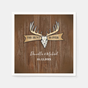 Serviette En Papier Rustic Deer Antlers Crâne Mariage La chasse est te