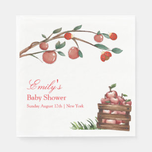 Serviette En Papier Rustic Farm Ladybug Apple Baby shower fille