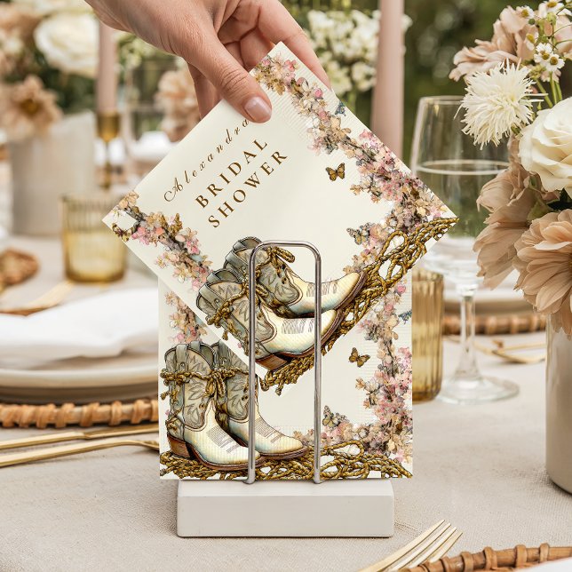 Serviette En Papier Rustic Floral Boots Bridal Shower (Créateur téléchargé)