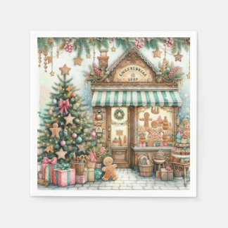 Serviette En Papier Rustic Gingerbread Shop Napkins