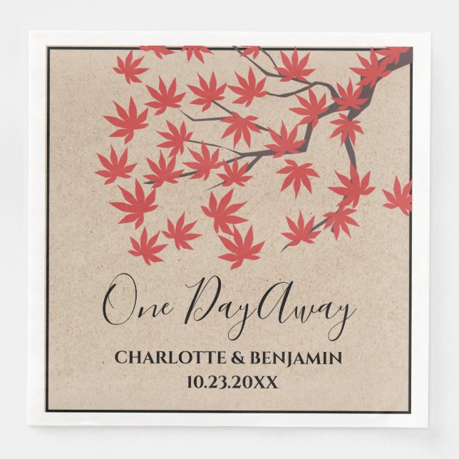 Serviette En Papier Rustic Maple Tree Automne Répétition Automne (Devant)