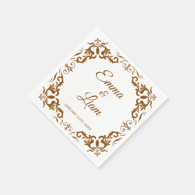 Serviette En Papier Rustic Mexican Wedding Napkins (Coin)