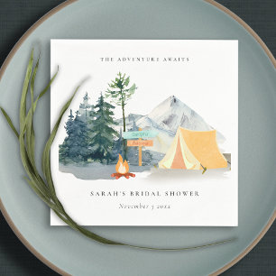Serviette En Papier Rustic Pine Woods Camping Fête des mariées de mont