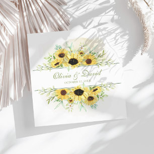 Serviette En Papier Rustic Sunflower Mariage