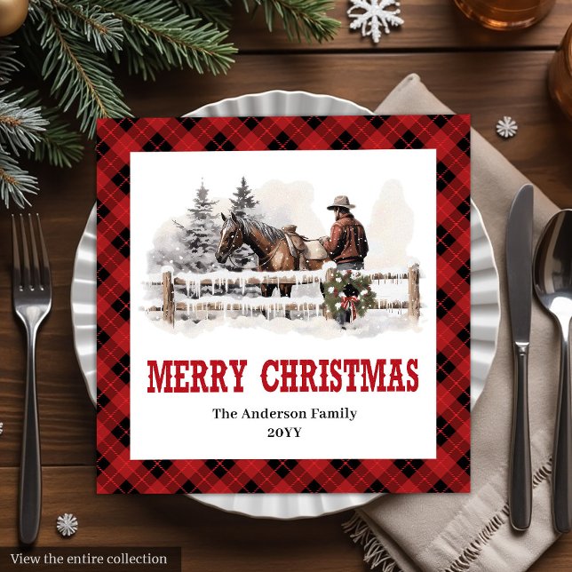 Serviette En Papier Rustic Western Country Holiday Paper Napkins (Rustic Western Country Holiday Paper Napkins)