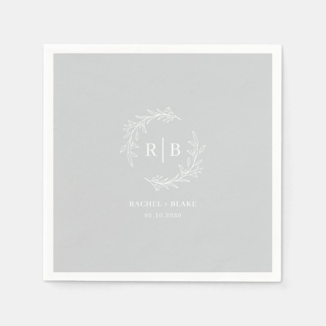 Serviette En Papier Rustic Wreath Mariage Rehearsal Party (Devant)