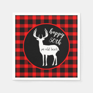 Serviette En Papier Rustique 50e Anniversaire Cerfs Antlers