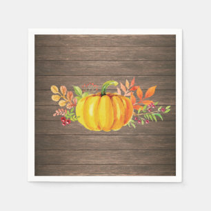 Serviette En Papier Rustique aquarelle automne Citrouille automne