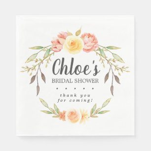 Serviette En Papier Rustique automne Fête des mariées florale Merci