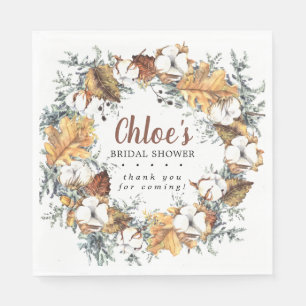 Serviette En Papier Rustique Automne Floral Fête des mariées Merci