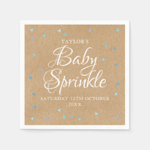 Serviette En Papier Rustique Blue Love Hearts Baby Boy Sprinkle/Douche