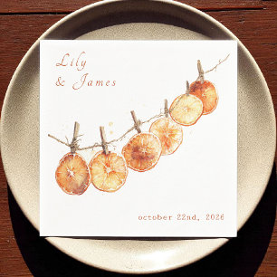 Serviette En Papier Rustique Boho Automne séché Orange Garland Mariage