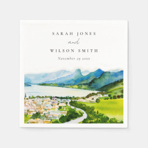 Serviette En Papier Rustique Campagne Lake Village Mariage paysager