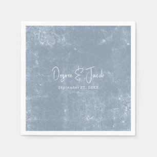 Serviette En Papier Rustique Dusty Bleu Blanc tendance Texture simple