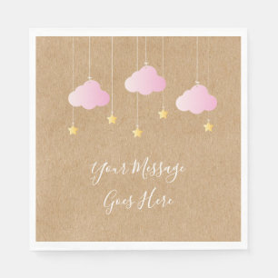 Serviette En Papier Rustique kraft scintiller baby shower rose