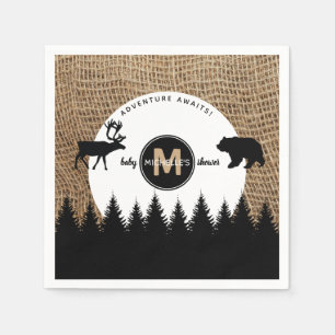 Serviette En Papier Rustique Lumberjack Camping Baby shower d'aventure