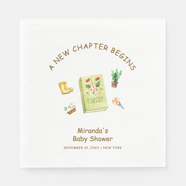 Serviette En Papier Rustique moderne Nouveau Chapitre Baby shower de l (Devant)