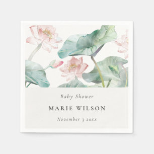 Serviette En Papier Rustique moderne Pastel Blush Baby shower Nénuphar