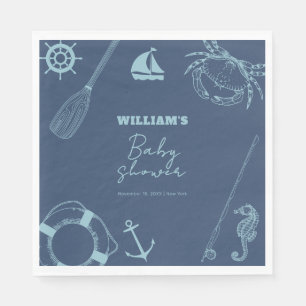Serviette En Papier Rustique moderne pêche Baby shower de garçon nauti