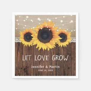 Serviette En Papier Rustique Pays Bois Burlap Dentelle Mariage de tour