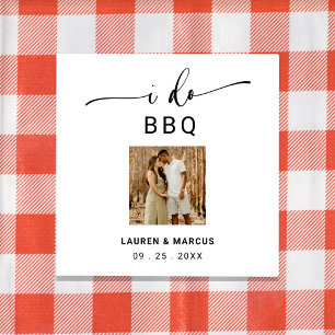 Serviette En Papier Rustique Script Photo I Do BQ Engagement Party