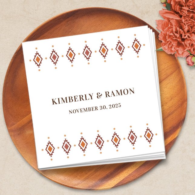 Serviette En Papier Rustique Western Mariage Cocktail Napkin (Rustic Western Wedding Cocktails Napkins by Fiesta Valley Print)