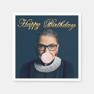 Serviette En Papier Ruth Bader Ginsburg souffler rose bulle gomme