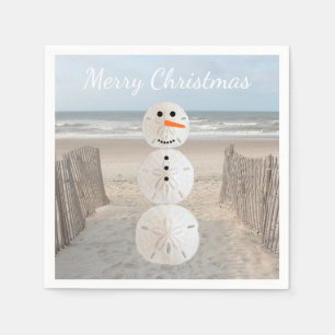 Serviette En Papier Sable Dollar Snowman Papier Napkins