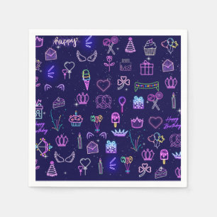 Serviette En Papier Sac de cadeau d'anniversaire de princesse Sac de