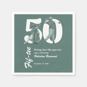 Serviette En Papier Sac Golf Bag Clubs Vert Classique 50e Anniversaire