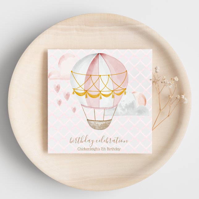 Serviette En Papier Sacs de préférence à ballon à air chaud rose (Créateur téléchargé)