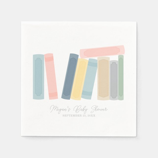 Serviette En Papier Sacs préférés du Baby shower de livre (Devant)