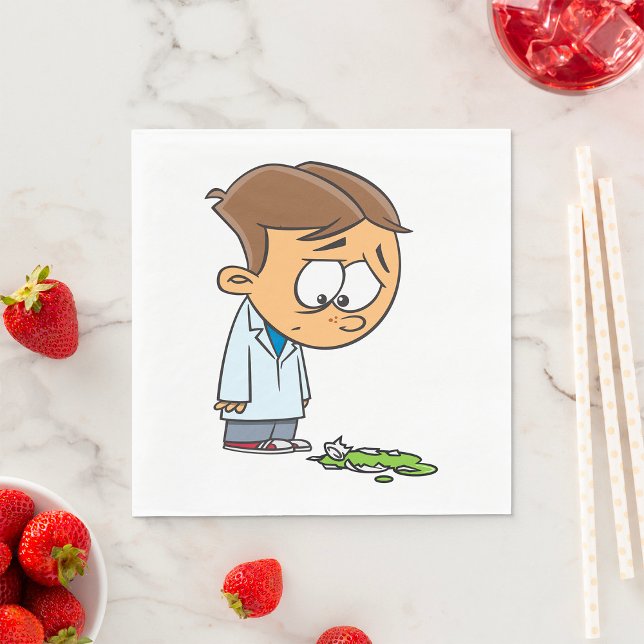 Serviette En Papier Sad Boy Scientist avec Broken Experiment (Créateur téléchargé)