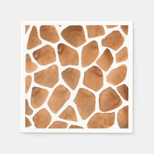 Serviette En Papier Safari africain   Motif girafe aquarelle