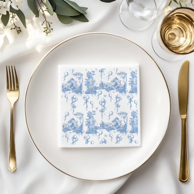 Serviette En Papier Safari animal Dusty Blue Toile bébé garçon douche  (Créateur téléchargé)