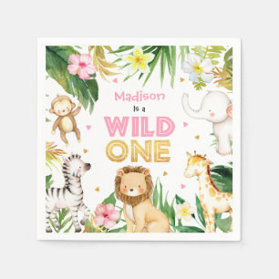 Serviette En Papier Safari Animaux Wild Un 1er Décor de fête d'anniver
