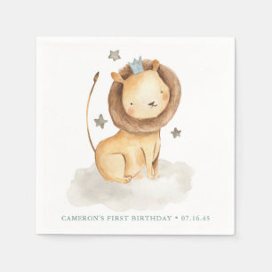 Serviette En Papier Safari Aquarelle Lion Prince Anniversaire de enfan
