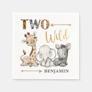 Serviette En Papier Safari deux serviettes d'anniversaire sauvages