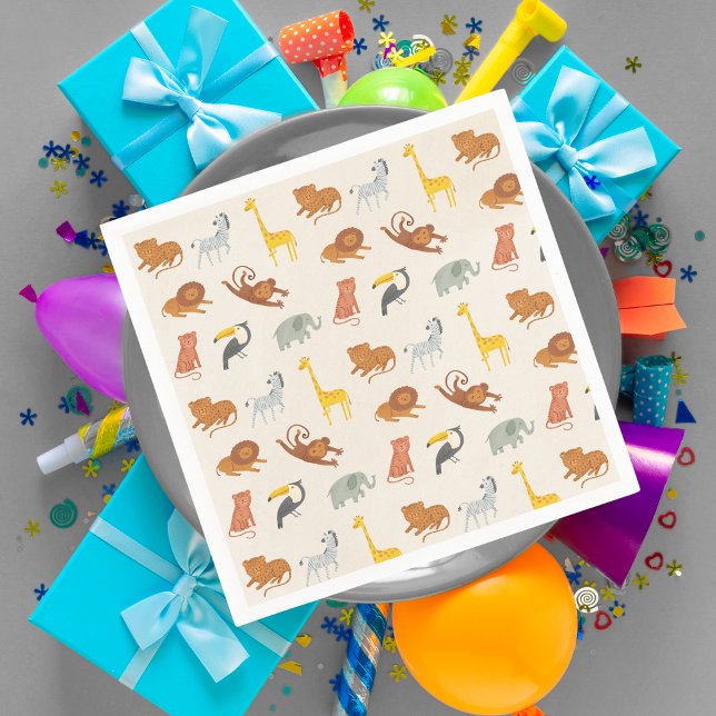 Serviette En Papier Safari Jungle Animals (Créateur téléchargé)