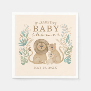 Serviette En Papier Safari Jungle Lion Garçon Baby Shower