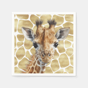 Serviette En Papier Safari or Giraffe Wild Un Anniversaire