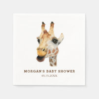 Safari Thème Aquarelle Baby shower Giraffe