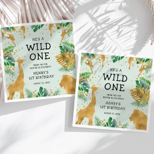 Serviette En Papier Safari Wild One Fête d'anniversaire 1ère année Ver