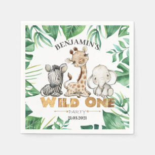 Serviette En Papier Safari Wild Un Annithday Napkins