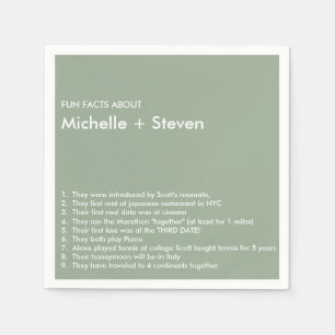 Serviette En Papier Sage Chic minimal FUN FACT MARIAGE