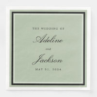 Sage et Bordure noire Classique Mariage traditionn