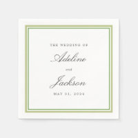 Sage et bordure verte Classique Mariage traditionn