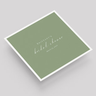 Serviette En Papier Sage Green Elégance : Fêtes des mariées personnali