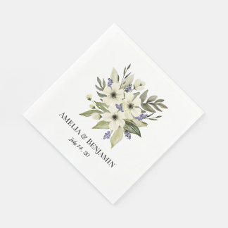 Serviette En Papier Sage Green Elegant Greenery Wedding Napkins