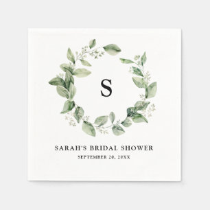 Serviette En Papier Sage Green Eucalyptus Fête des mariées minimaliste